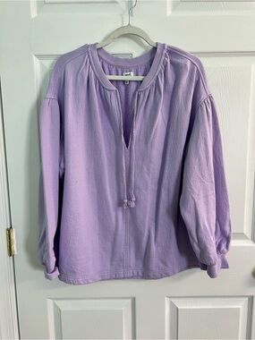 aerie Lavender Split-Neck Pullover Tunic